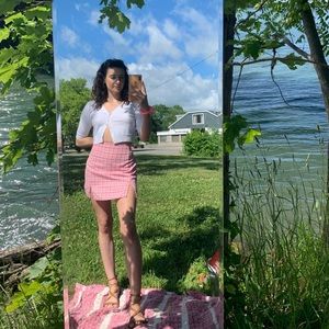 Brand new pink plaid skirt!